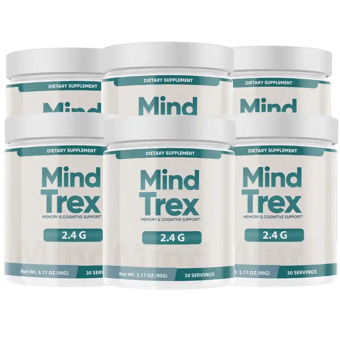 Six containers of MindTrex with money-back guarantee